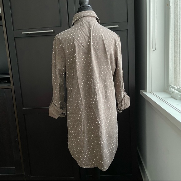 Shirt dress, Brown with polka dots, Size L - Picture 2 of 7
